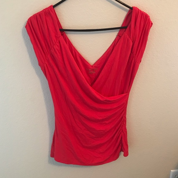 White House Black Market Tops - White House Black Market Red Draped Top